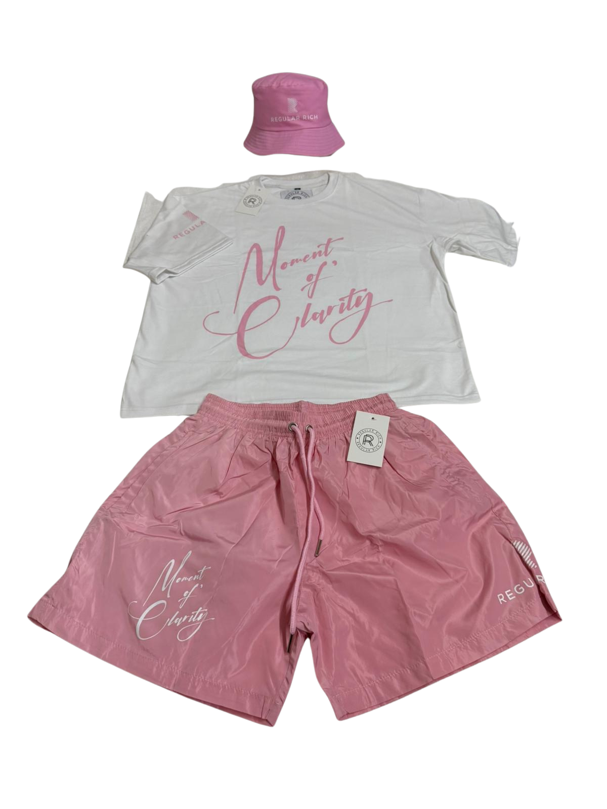 “Regular Rich”  3-Piece Streetwear Set (Tee, Shorts & Bucket Hat ) “Moment Of Clarity”Edition