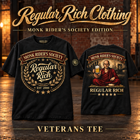 Veterans Military Crest Graphic Tee | Monk Rider’s Society Edition